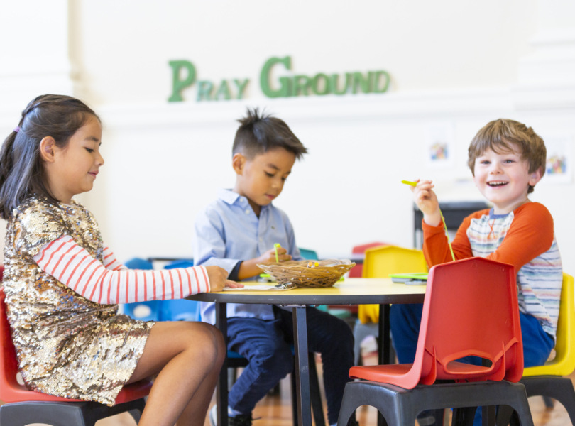 Children play in church Prayground